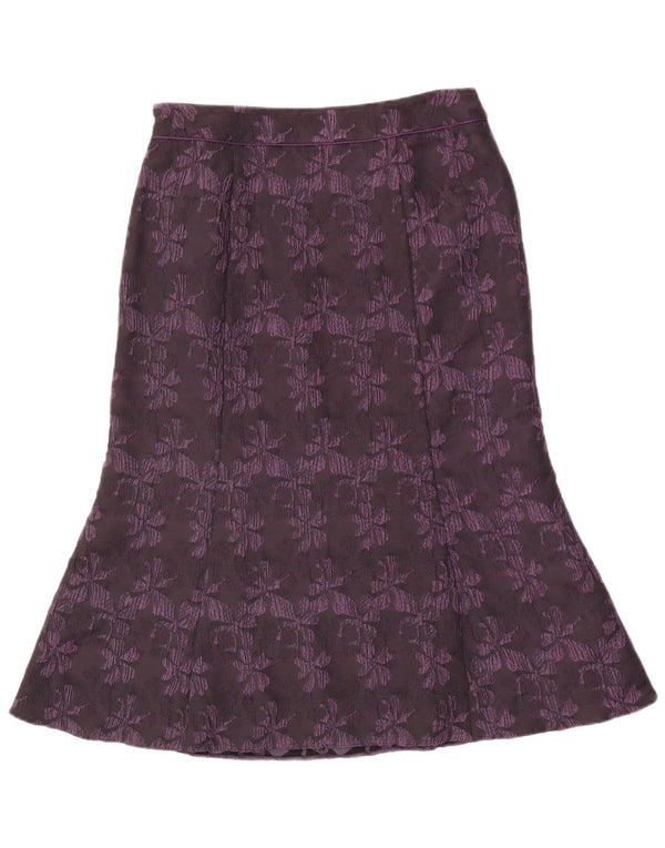 CC Damen Trompetenrock UK 14 Large W30 Lila Blumen