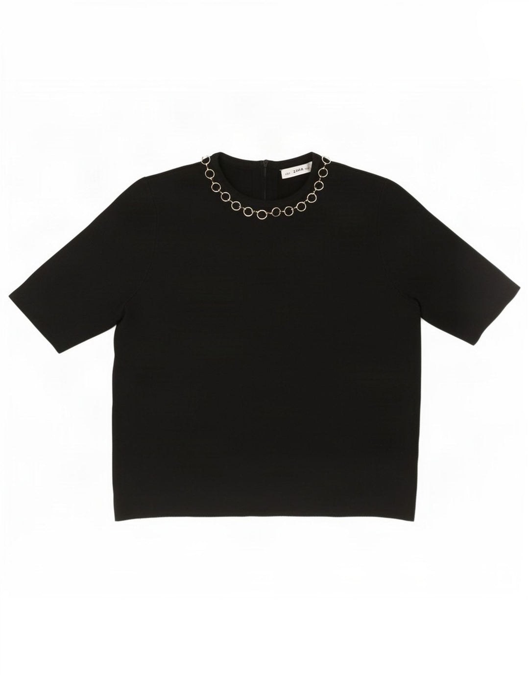 Zara Damen Crop Bluse Top UK 10 Small Schwarz Viskose