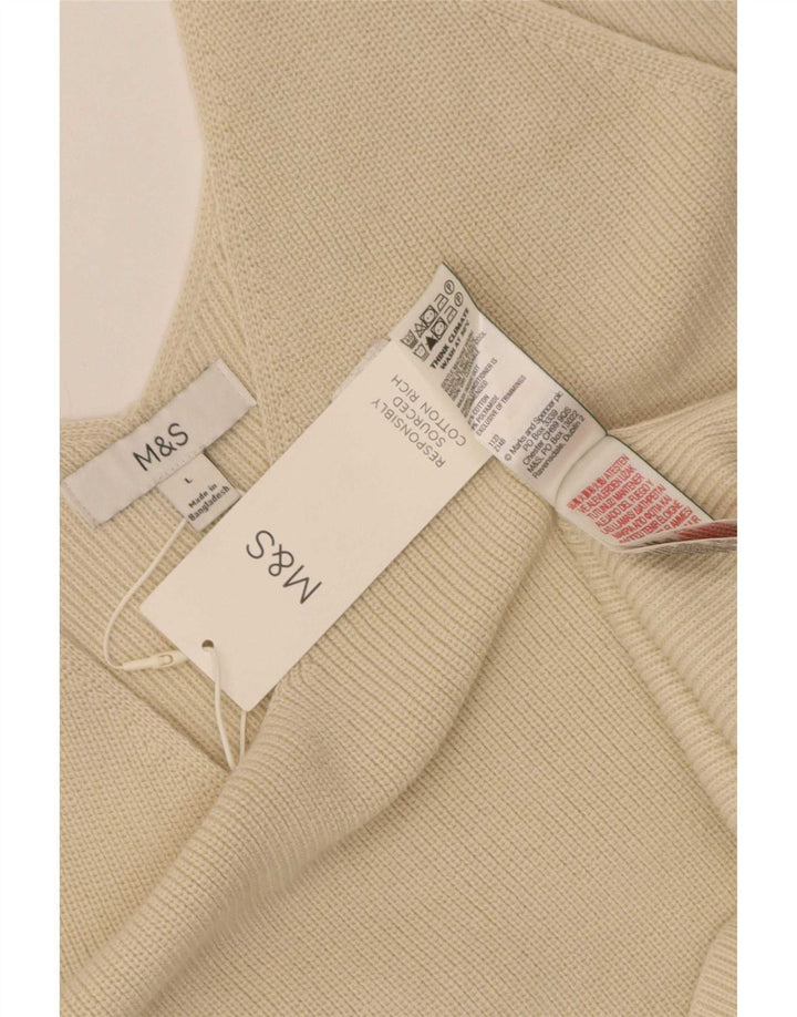 Marks & Spencer Damen Weste Top UK 14 Large Beige Baumwolle