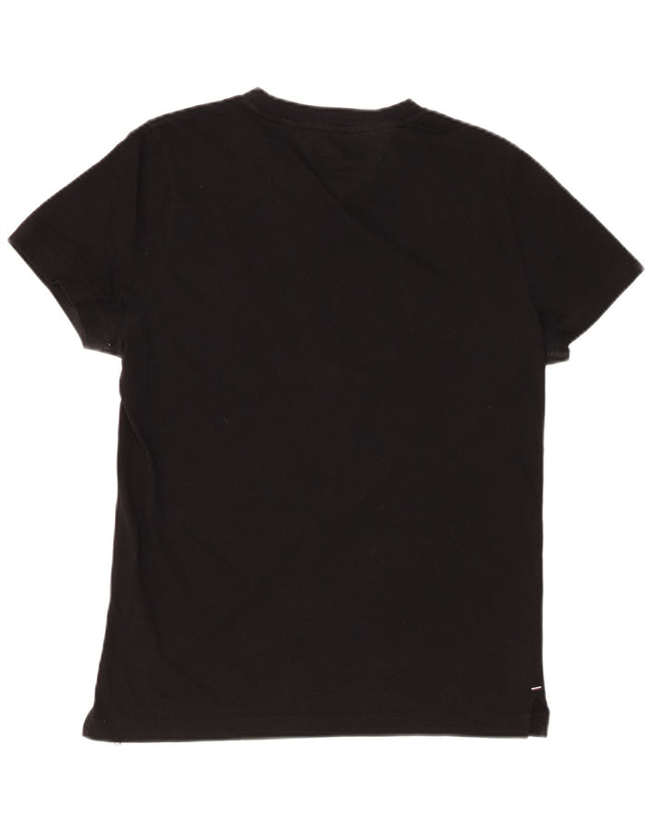 TOMMY HILFIGER Herren T-Shirt Top Small Schwarz Baumwolle
