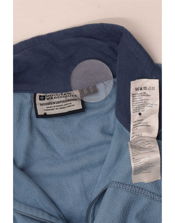 Mountain Warehouse Damen-Fleecepullover mit Reißverschluss am Kragen, UK 16, Größe L, Blau, Polyester