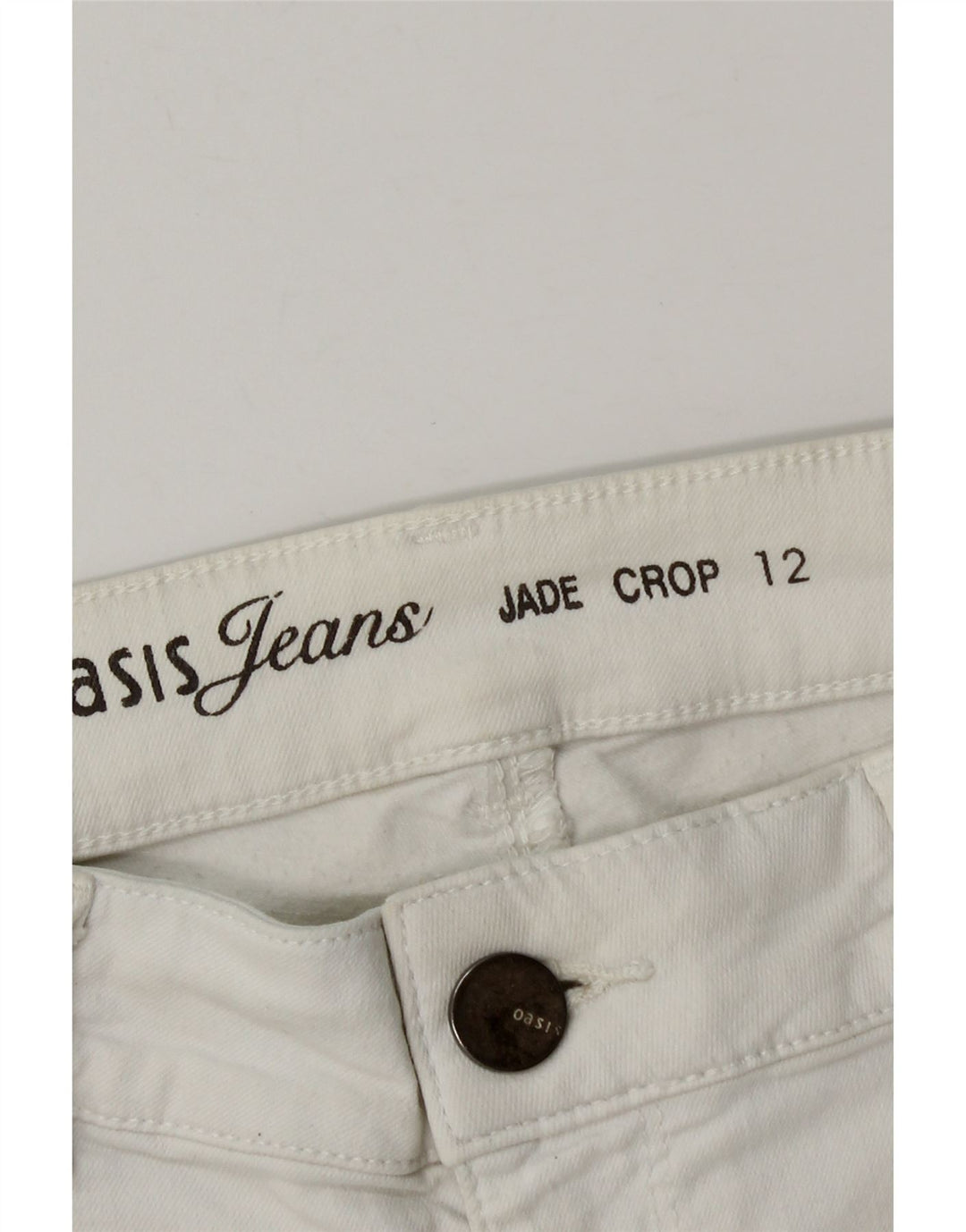 Oasis Damen Jeansshorts UK 12 Medium W28 Weiße Baumwolle