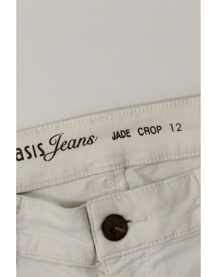 Oasis Damen Jeansshorts UK 12 Medium W28 Weiße Baumwolle