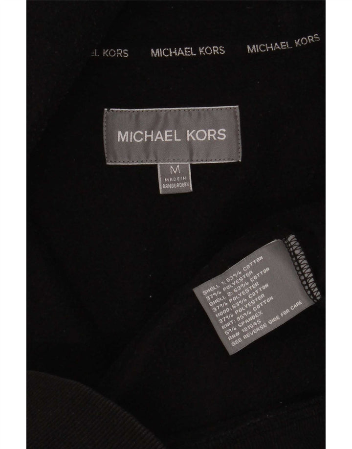 Michael Kors Herren-Kapuzenpullover mit grafischem Reißverschluss, mittelschwarz, Baumwolle