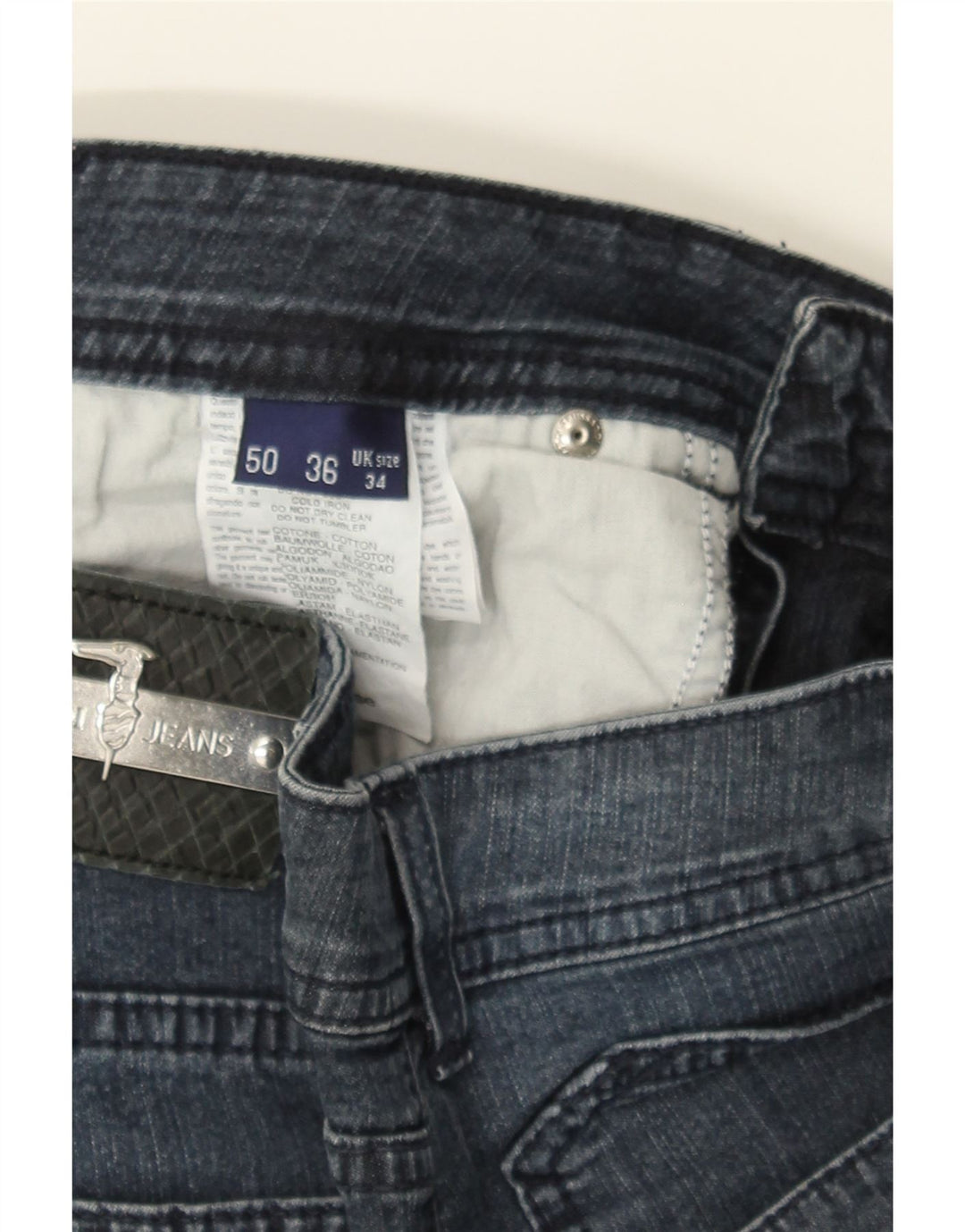 TRUSSARDI Womens Straight Jeans W34 L30 Blue Cotton Vintage Trussardi and Second-Hand Trussardi from Messina Hembry 