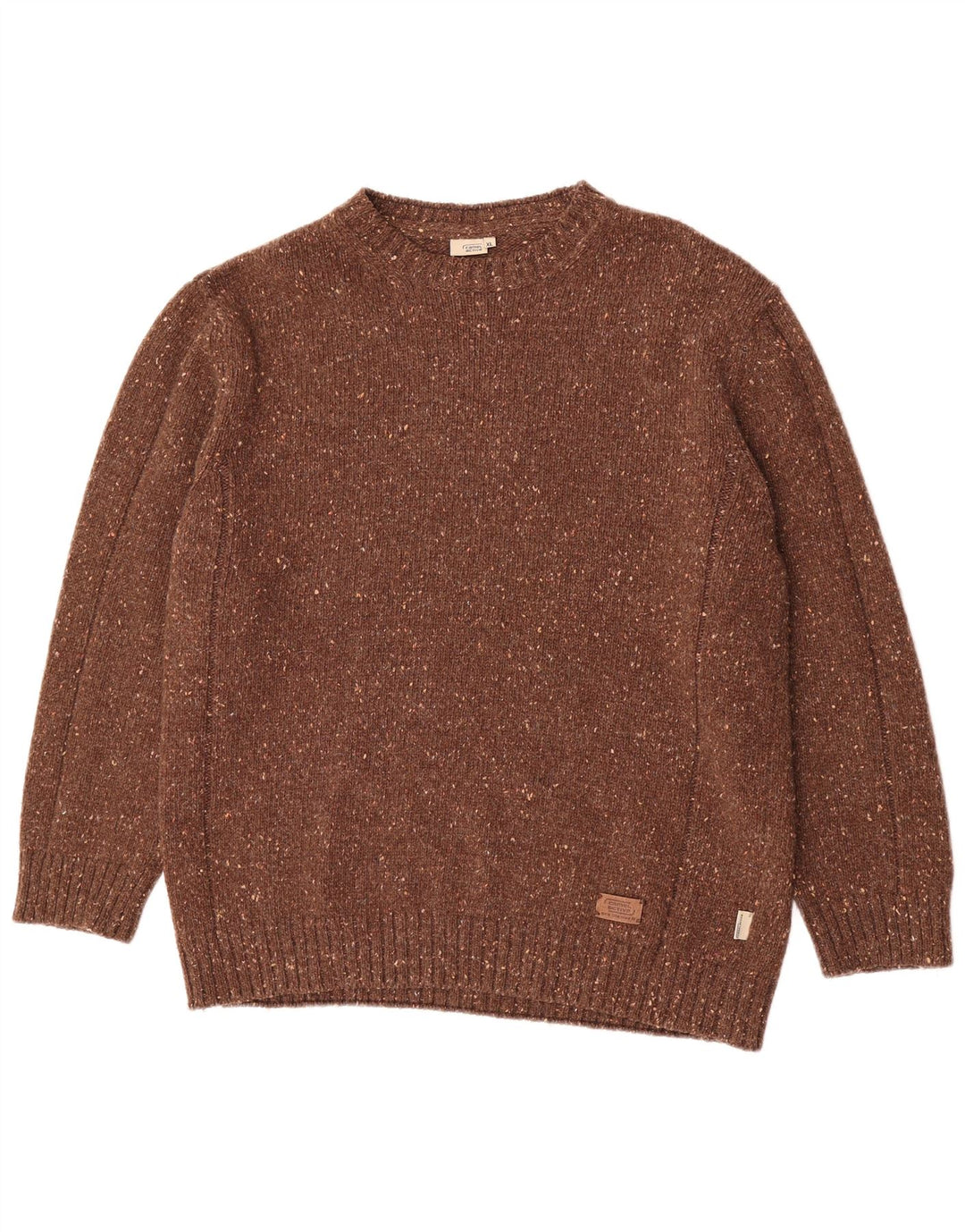 Camel Active Herren-Pullover mit Rundhalsausschnitt, XL, braun meliert