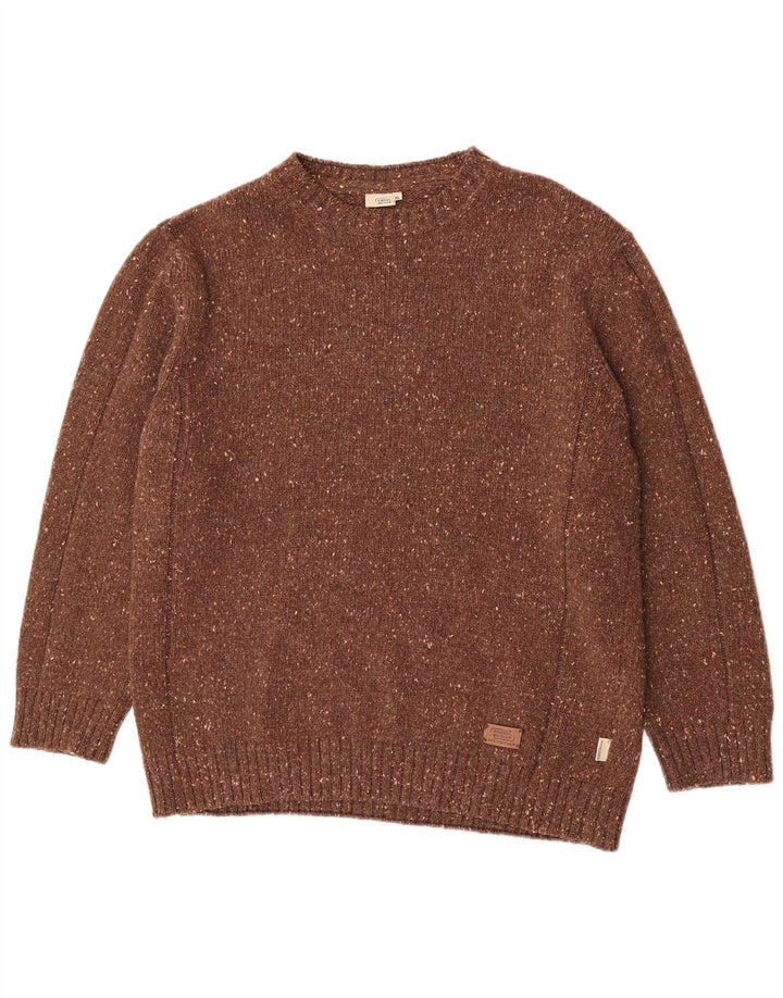 Camel Active Herren-Pullover mit Rundhalsausschnitt, XL, braun meliert