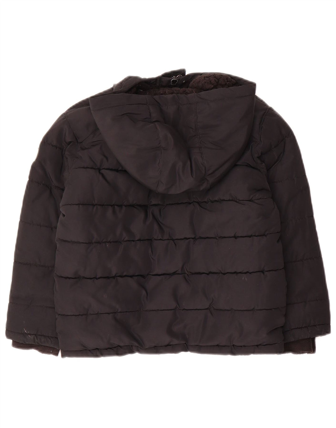 Dkny Jungen wattierte Jacke mit grafischer Kapuze, 5–6 Jahre, schwarzes Polyester