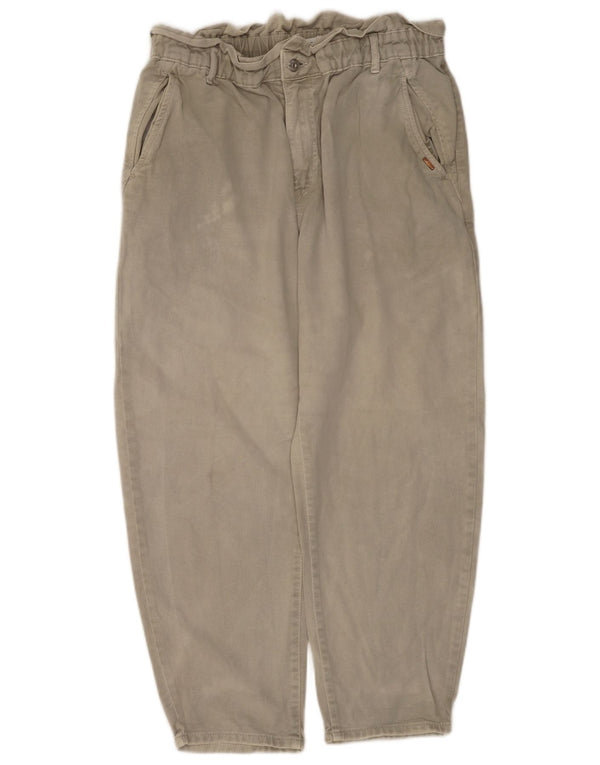 Zara Damen-Jeans mit hoher Taille, kurz geschnitten, EU 44, XL, W34, L25, Khaki