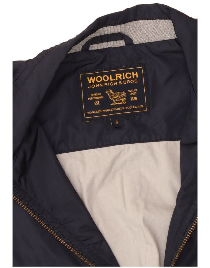 WOOLRICH Boys Bomber Jacket 5-6 Years Navy Blue Colourblock
