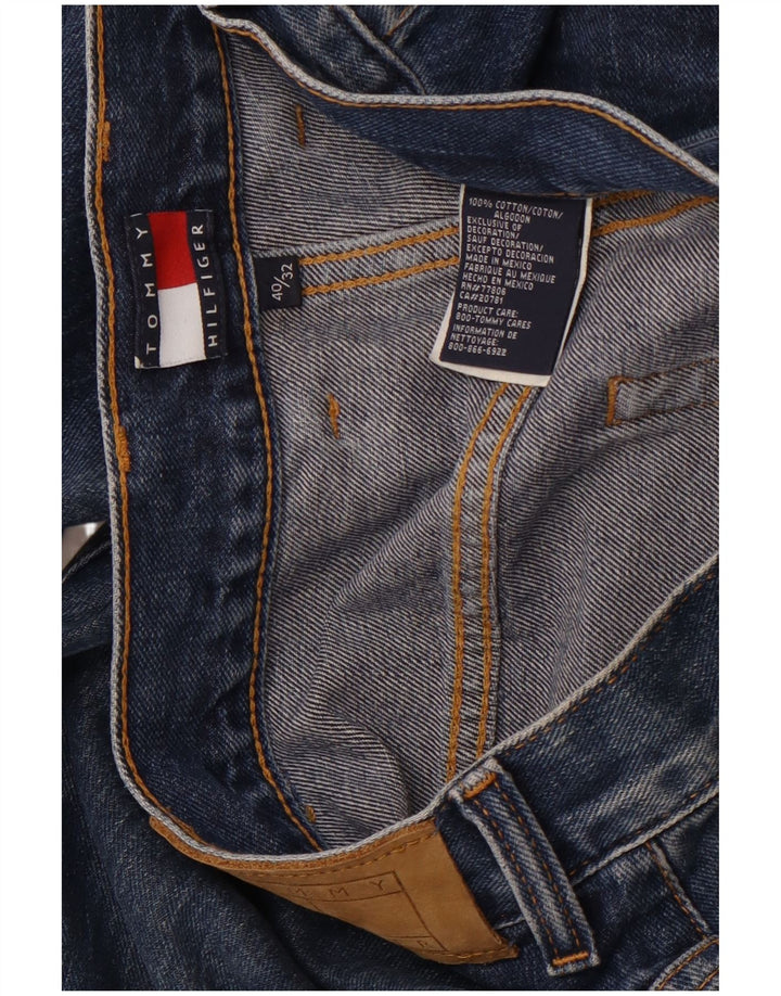 TOMMY HILFIGER Herren Straight Jeans W40 L32 Blaue Baumwolle