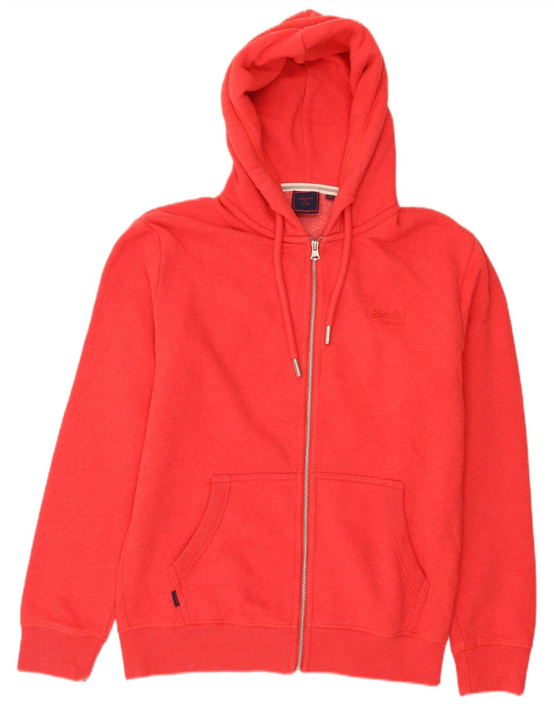 Superdry Herren-Kapuzenpullover mit Reißverschluss, groß, aus roter Baumwolle