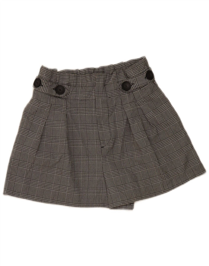Zara Damen-Shorts mit hoher Taille, mittelgroß, W28, schwarz kariertes Polyester
