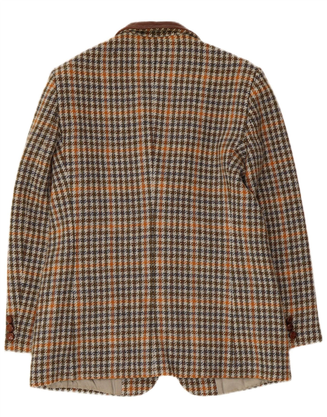 Sportmax Damen-Blazer mit 2 Knöpfen, UK 12, Mittelbraun mit Hahnentrittmuster