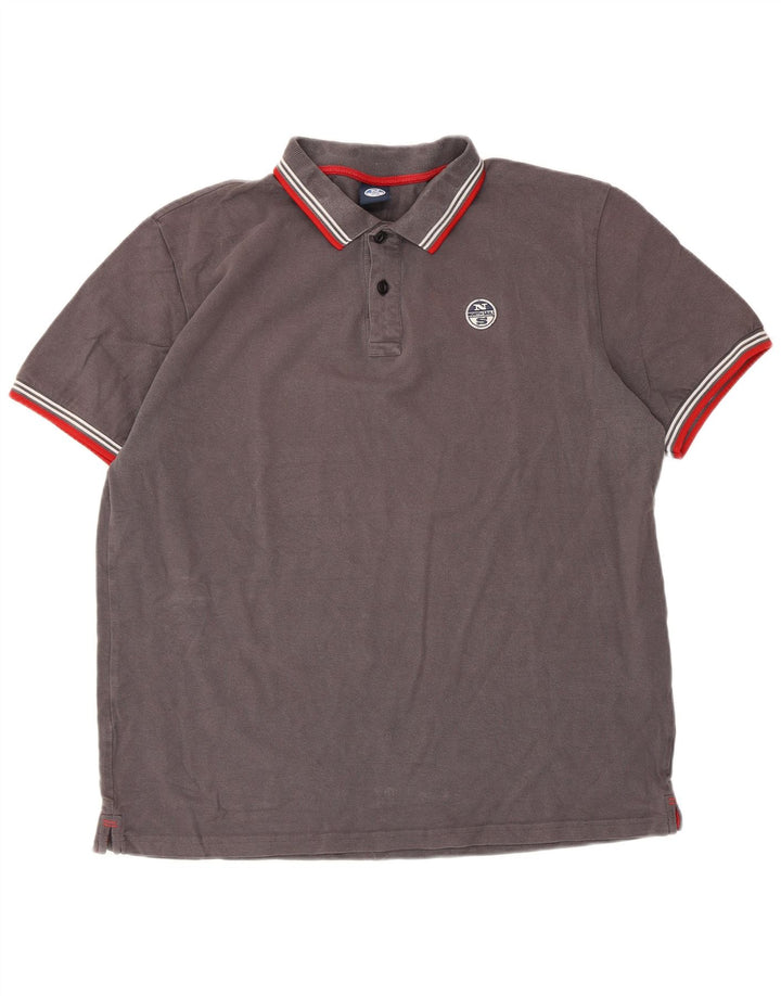 North Sails Herren-Poloshirt XL aus grauer Baumwolle
