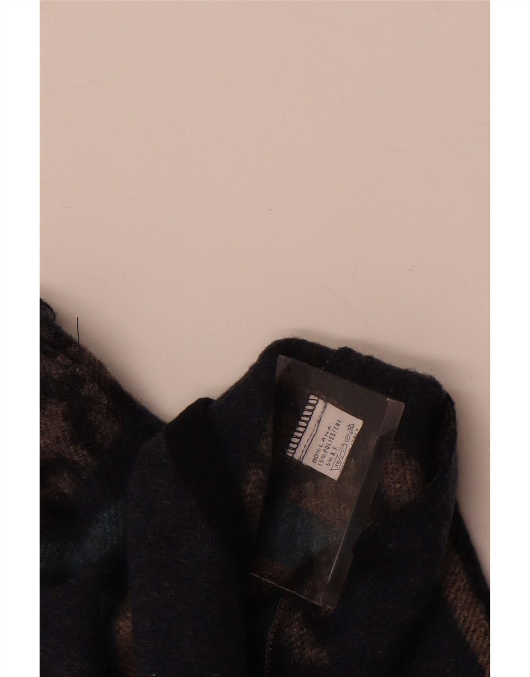 Vintage Herren Weste Mittelblau Fair Isle Wolle