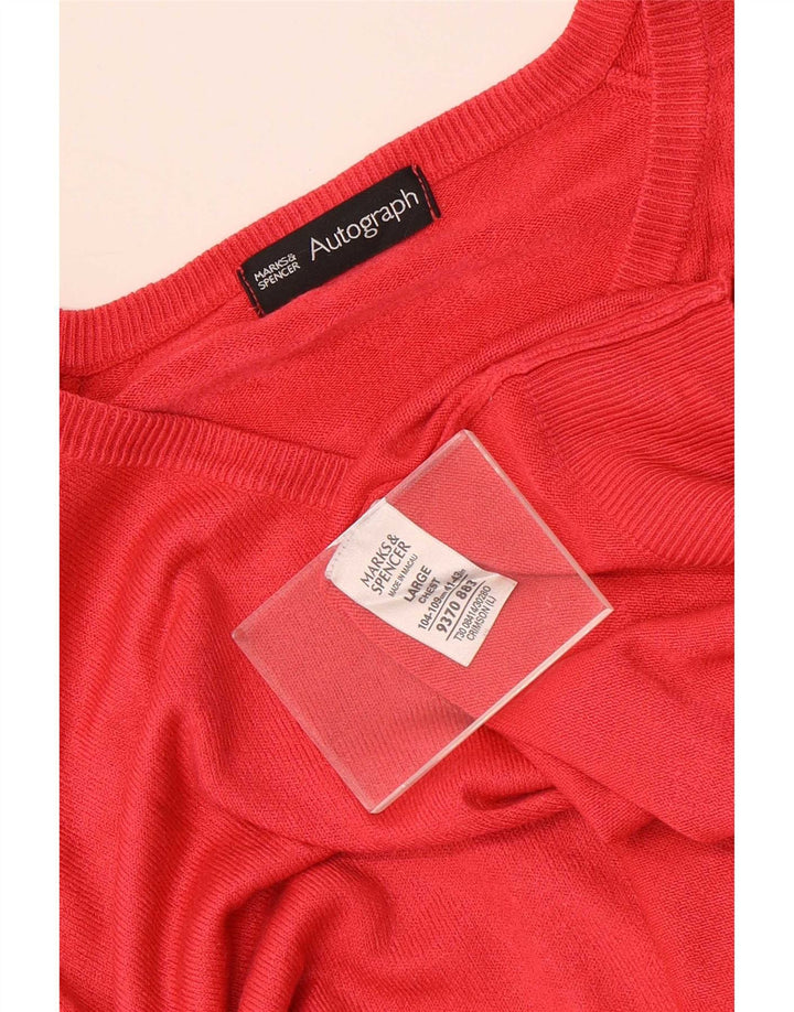 Marks & Spencer Herren Autograph Pullover mit V-Ausschnitt, groß, rot, Acryl