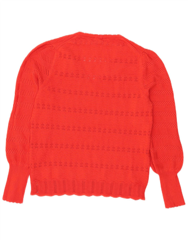 Marks & Spencer Damen-Pullover mit V-Ausschnitt, UK 14, Mittelrot, Polyester