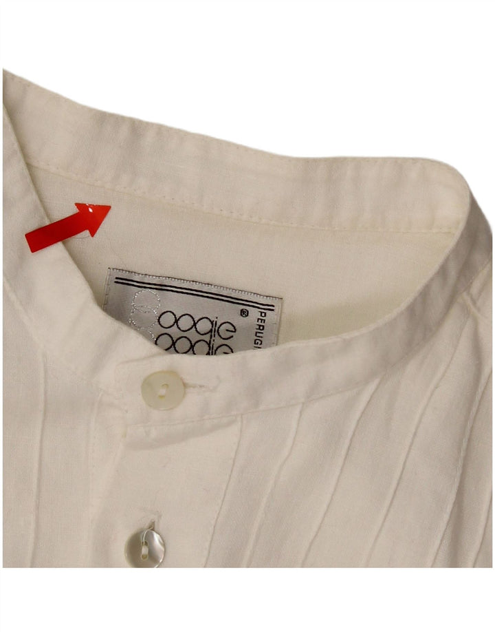 Vintage Herren 3/4 Ärmel Pullover Shirt Mittelweiß