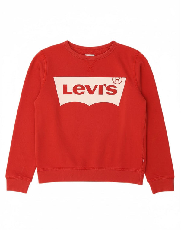LEVI'S Jungen-Sweatshirt mit Grafik, 13–14 Jahre, rote Baumwolle