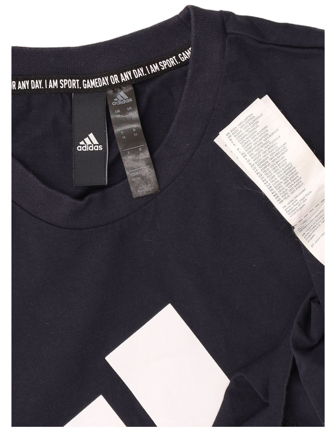 Adidas Herren-T-Shirt mit Grafik, mittelgroß, marineblau, Baumwolle