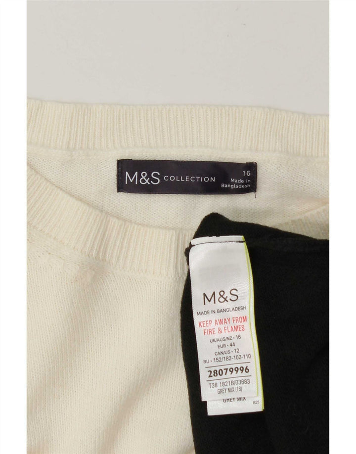 Marks & Spencer Damen-Pullover mit U-Boot-Ausschnitt, Gr. 16, Grau