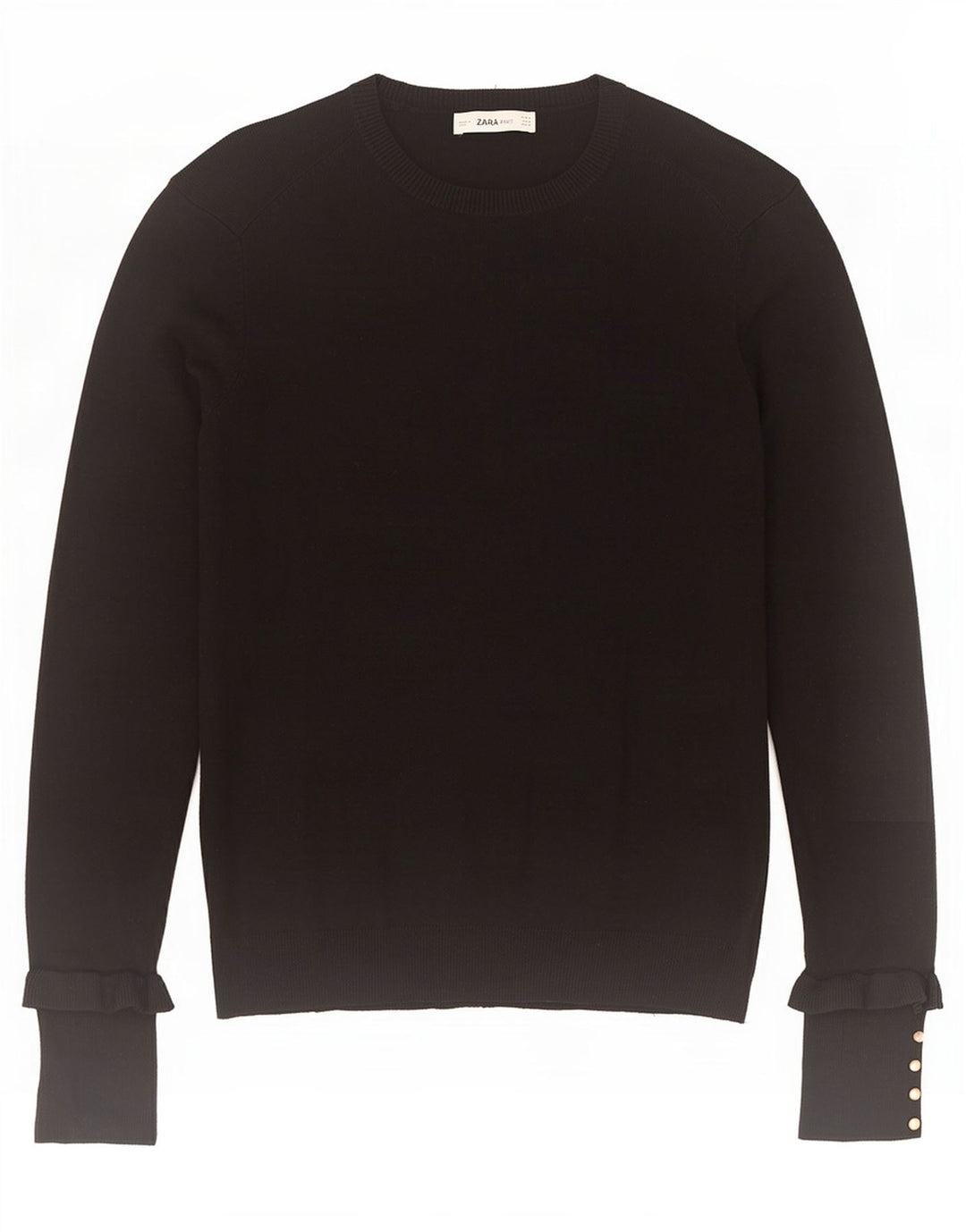 Zara Damen-Pullover mit U-Boot-Ausschnitt, UK 12, mittlere schwarze Viskose