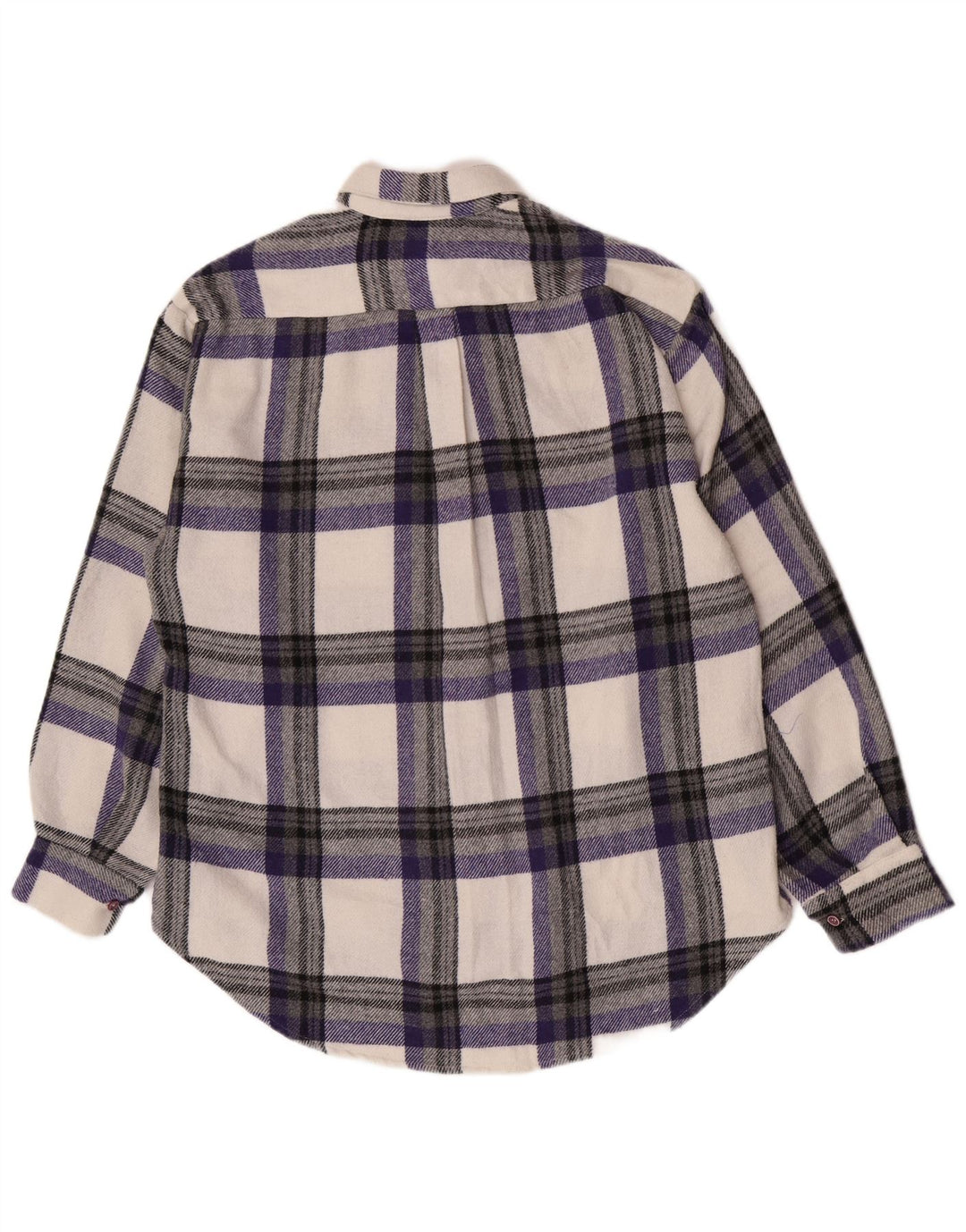 Vintage Herren-Flanellhemd in Übergröße, klein, mehrfarbig, kariert, Polyester