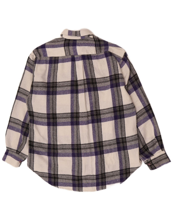Vintage Mens Oversized Flannel Shirt Small Multicoloured Plaid Polyester