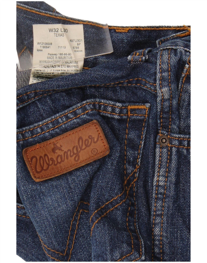 WRANGLER Mens Texas Cropped Jeans W32 L25 Navy Blue Cotton
