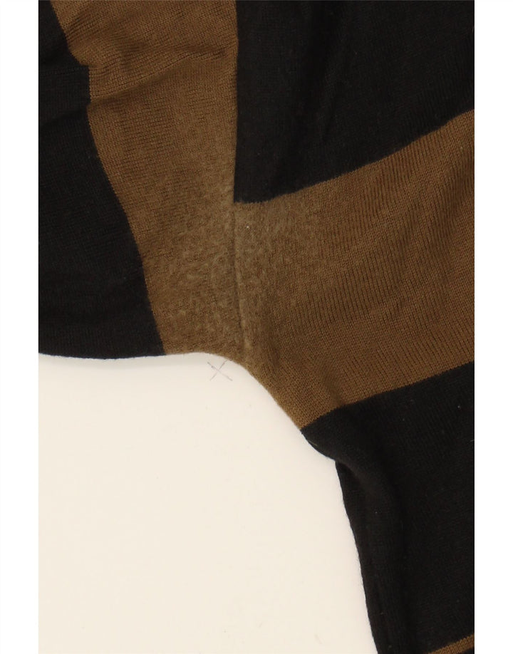 VINTAGE Womens Turtle Neck Jumper Sweater UK 14 Medium Black Striped Vintage Vintage and Second-Hand Vintage from Messina Hembry 