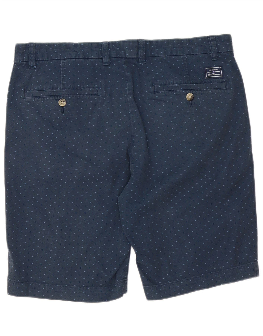 BEN SHERMAN Herren-Chinoshorts W34, große marineblau gepunktete Baumwolle