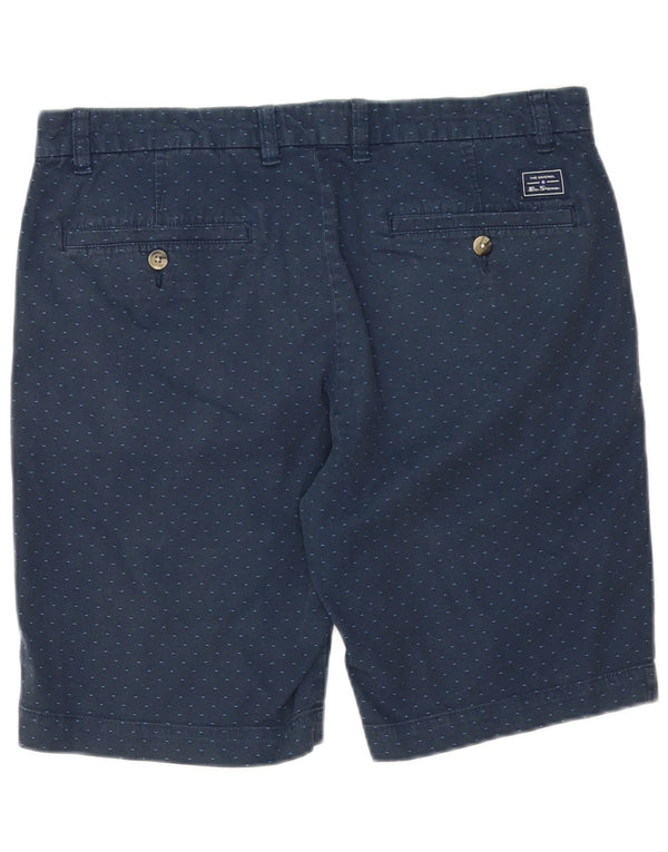 BEN SHERMAN Herren-Chinoshorts W34, große marineblau gepunktete Baumwolle