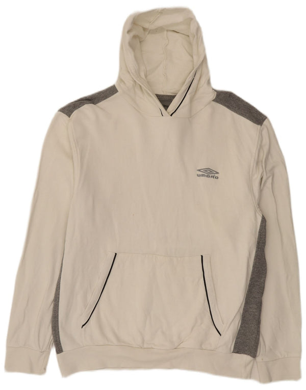 Umbro Herren Kapuzenpullover 2XL Off White Colourblock Baumwolle