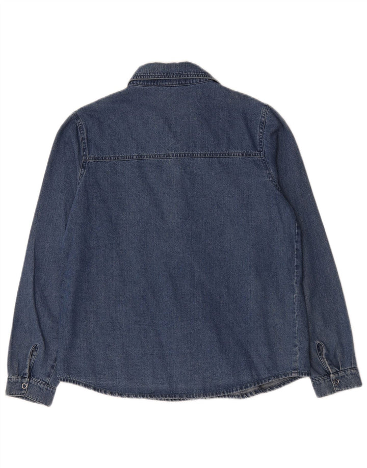 Vintage Damen Jeanshemd UK 14 Mittelblaue Baumwolle