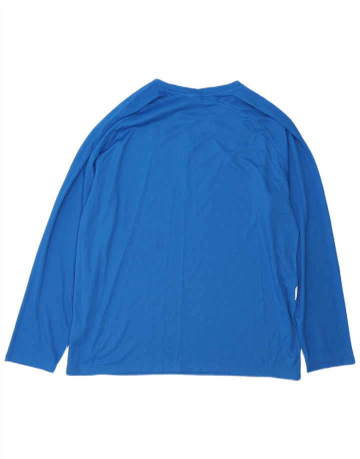 Puma Herren-Top, langärmelig, groß, blau gestreift, Polyester