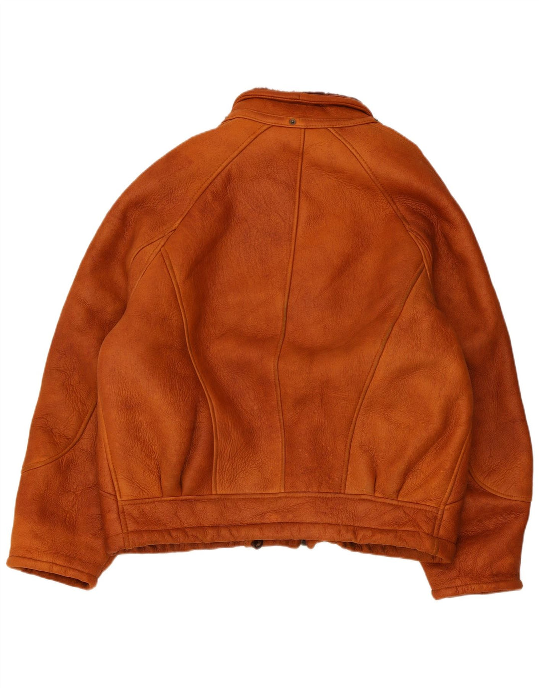 Vintage Damen Shearling Jacke UK 12 Mittelbraun