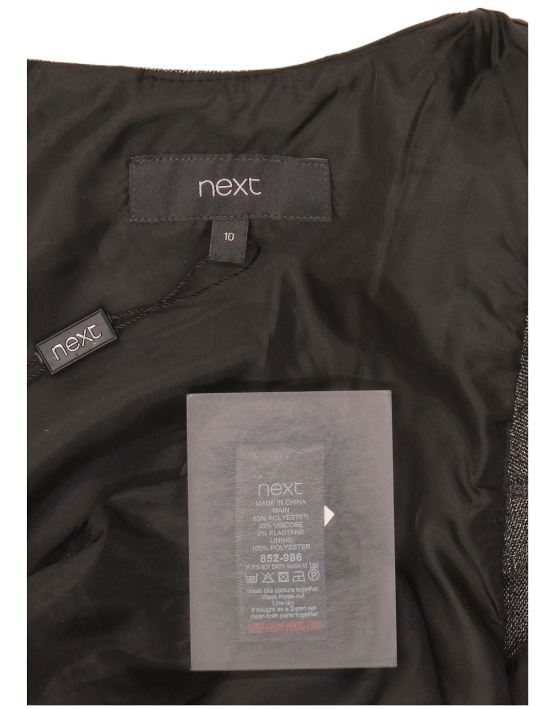 Next Damen Kleid mit tiefer Taille, UK 10, Größe S, Grau, Polyester