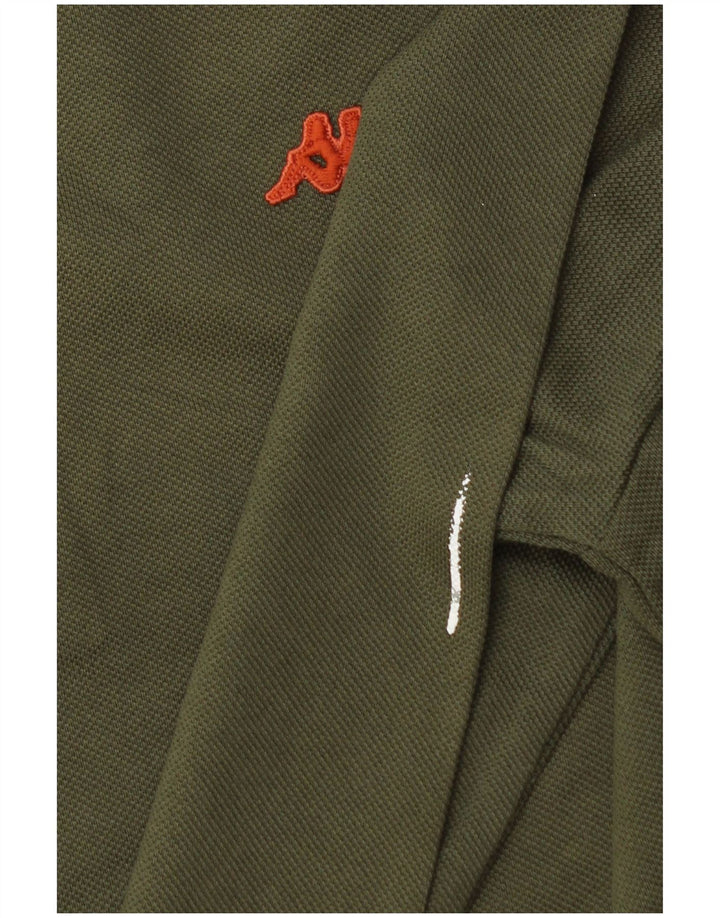 KAPPA Herren-Langarm-Poloshirt, Größe S, Khaki, Baumwolle