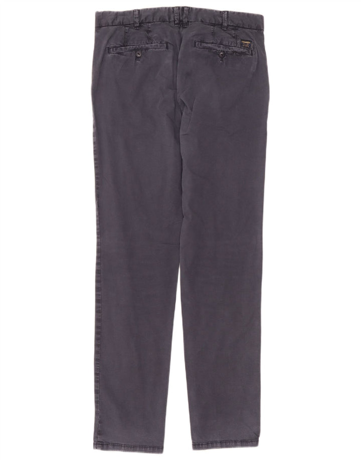 Blauer Slim Chino-Hose für Herren, W32, L33, marineblaue Baumwolle
