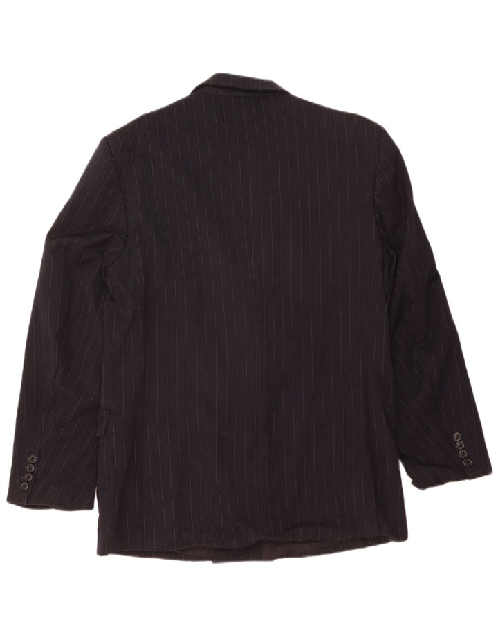 Pierre Cardin Herren Zweireihiger Blazer Jacke UK 40 Large Schwarz