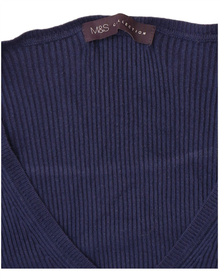 MARKS & SPENCER Damen-Pullover mit V-Ausschnitt, Gr. 10, Marineblau