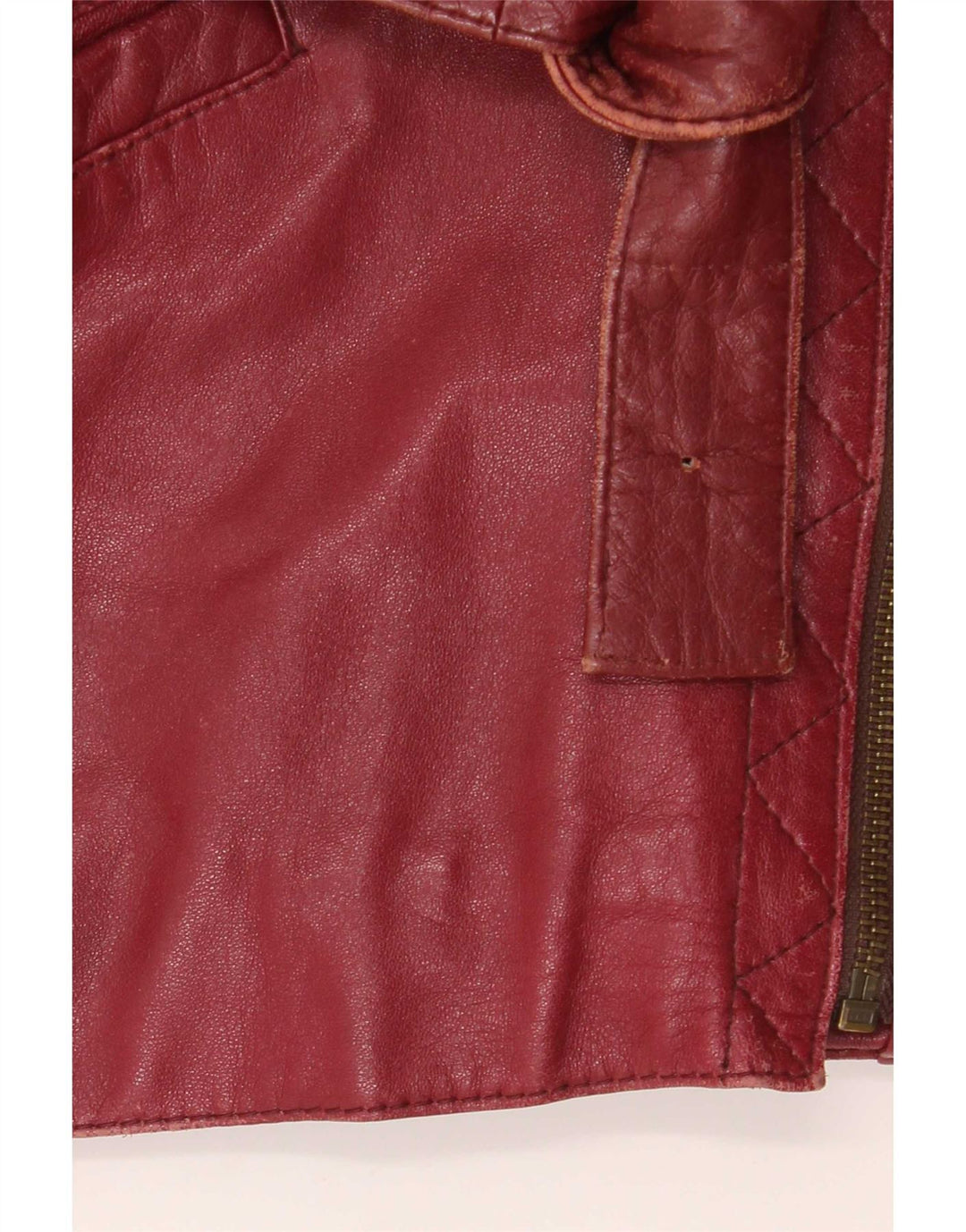 Vintage Damen Übergroße Leder-Bikerjacke EU 38 Medium Burgund