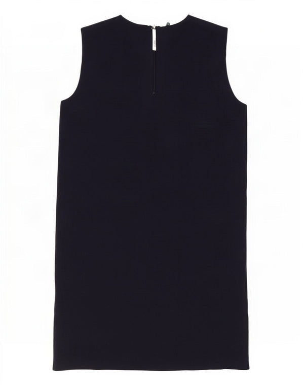 Benetton Damen ärmelloses Etuikleid UK 12 Medium Marineblau