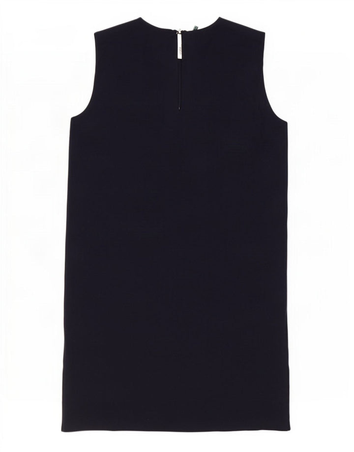 Benetton Damen ärmelloses Etuikleid UK 12 Medium Marineblau