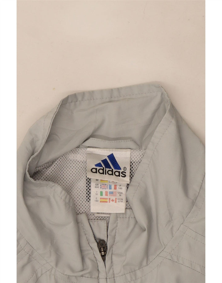 Adidas Herren-Trainingsanzug-Oberteiljacke UK 40/42 Mittelgraues Colourblock-Polyester