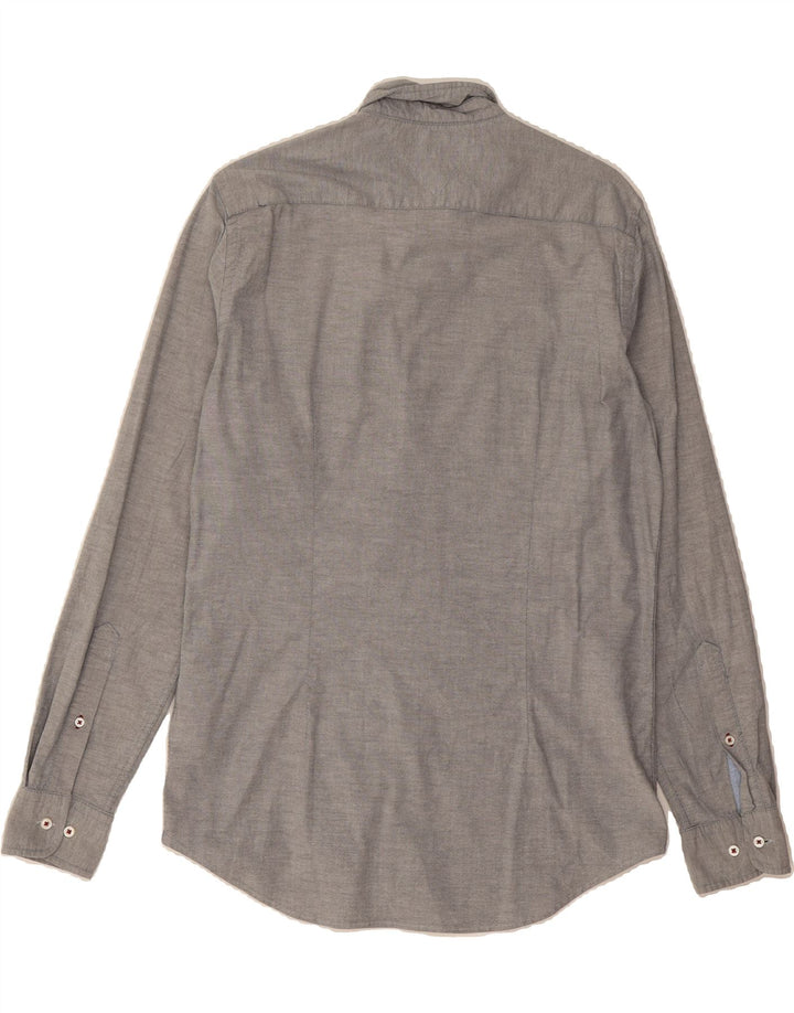 TOMMY HILFIGER Mens Slim Fit Shirt Large Grey Cotton Vintage Tommy Hilfiger and Second-Hand Tommy Hilfiger from Messina Hembry 