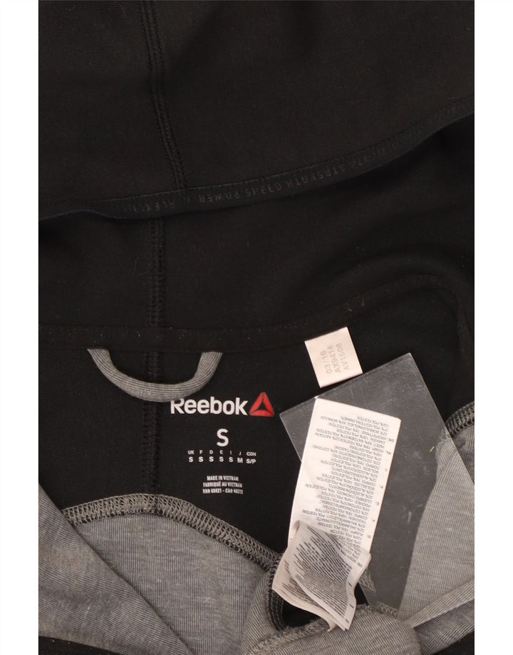REEBOK Herren-Kapuzenpullover mit Reißverschluss, klein, graues Farbblock-Polyester