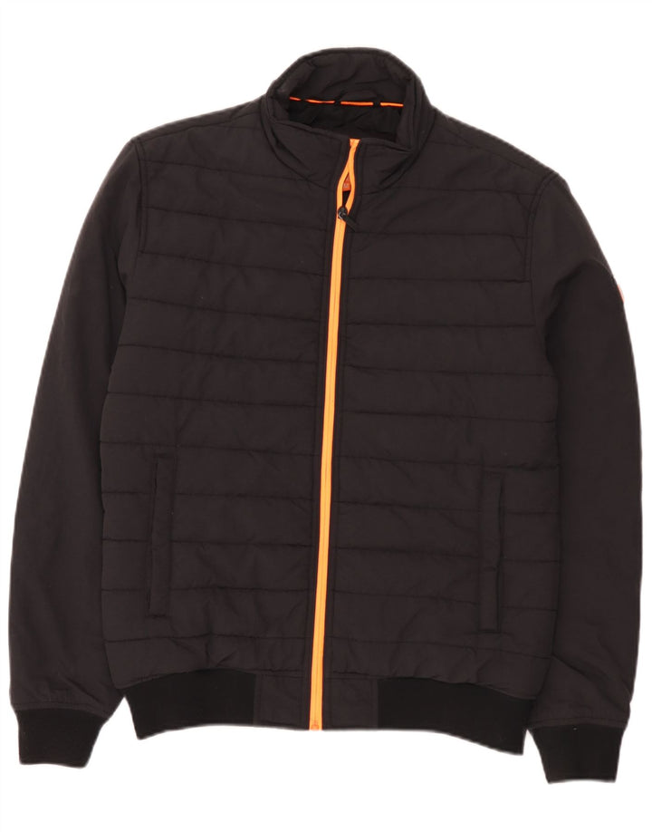 Superdry Herren Wattierte Jacke UK 38 Mittelschwarzes Nylon