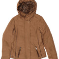 Zara Damen-Kapuzenjacke, wattiert, UK 14, Mittelbeige, Polyester
